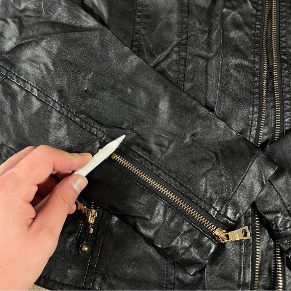 Bar lll Vegan Leather Jacket Size M - Picture 2 of 9